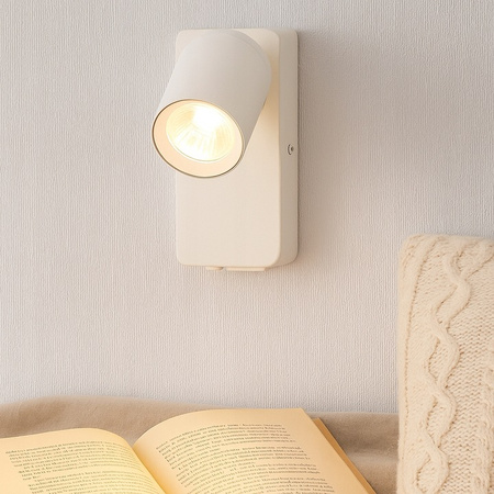 Kinkiet Ścienny Lampa Natynkowa do Czytania GU10 USB Biały Matowy Timo Masterled