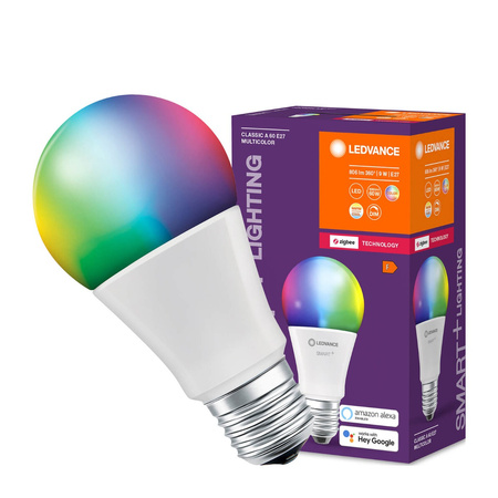 Żarówka LED E27 A60 9W 806lm CCT RGB LEDVANCE SMART+ ZigBee Ściemnialna