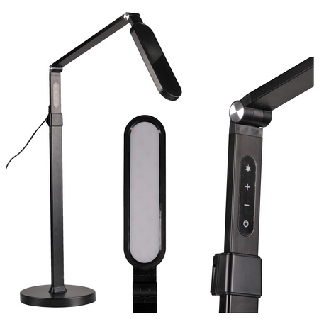 Lampa Podłogowa LED Biurkowa 13W 700lm CCT 120° Czarna Ściemnialna Ferrara Sanico Goldlux