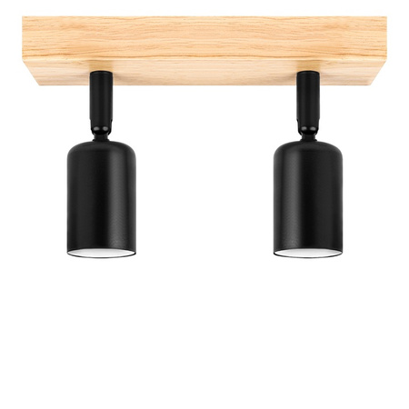 Lampa Sufitowa Spot Tuba Reflektor Oprawa Halogenowa 2x E27 Ruchomy Czarny Brązowy Eos Masterled