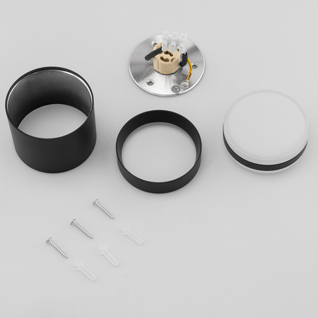 Oprawa Natynkowa HALOGENOWA Spot Tuba ARISA GU10 LUMILED Okrągła Czarna 80mm