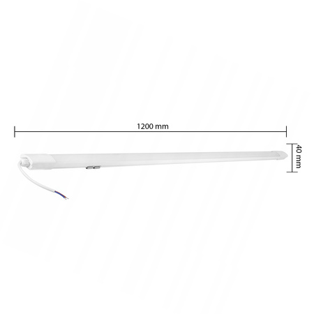 Oprawa hermetyczna LED 36W 120cm Zimna 6200K IP65