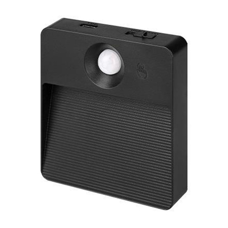 Lampa LED Akumulatorowa 0.6W 85lm 3000/4000/6500K CCT 90° z Czujnikiem Ruchu Ściemnialna Czarny Poli Masterled