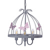 Lampa Sufitowa Żyrandol KAGO 3xE14 Szaro-Różowa Milagro