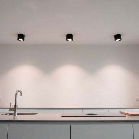 Oprawa Natynkowa HALOGENOWA SPOT TUBA Ruchoma GU10 ES111 Okrągła Czarna 100mm TELES LUMILED