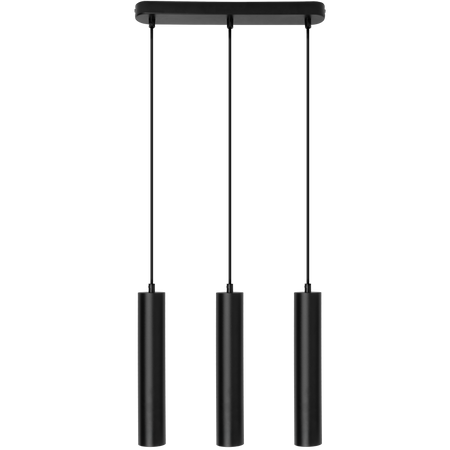 Lampa Wisząca Sufitowa Zwis 29cm Reflektor 3x GU10 LED SOPLO Czarny LUMILED
