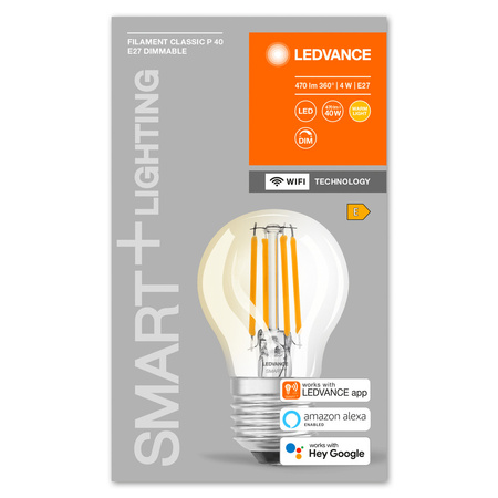 Żarówka LED E27 Kulka 4W = 40W 470lm Ściemnialna SMART+ WiFi Filament Mini Bulb Ledvance