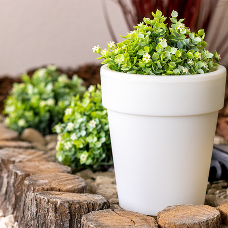 Lampa Ogrodowa LED Solarna Biała Doniczka Na Kwiaty Ozdobna 4000K Neutralna