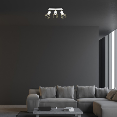 Lampa Sufitowa DANTE Biała Złota 3x mini GU10 Milagro