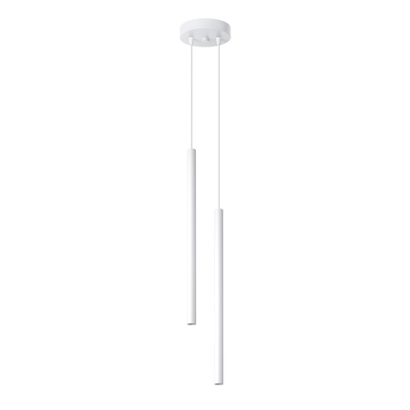 Lampa Sufitowa Wisząca Zwis 2x G9 Tuba Żyrandol Tubularna Biała Nowoczesna Pastelo Sollux