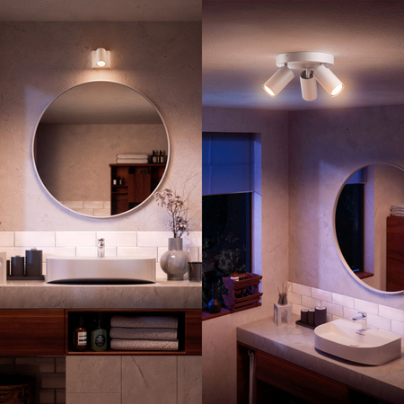 Lampa Sufitowa Reflektor 2x GU10 IP44 Biała Kosipo Philips