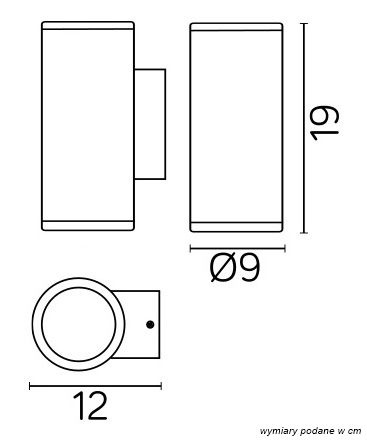 Lampa Ogrodowa Zewnętrzna Elewacyjna KINKIET LED Adela Midi M1457 DG GU10 Su-Ma