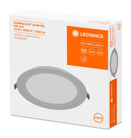 Panel LED Podtynkowy wpuszczany 12W 4000K DOWNLIGHT Slim DN155 LEDVANCE okrągły