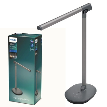 Lampka Biurkowa LED 12W 450lm 4000K USB Szara Sword Philips