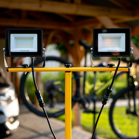 Naświetlacz LED ZUNA2 Halogen Lampa 2x 30W 4000K na Statywie + Przewód + Złącze Hermetyczne LUMILED