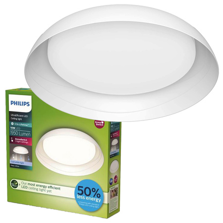 Lampa Sufitowa Plafon LED 10W 1950lm 4000K SceneSwitch Biała Fleta Ultra Efficient Philips