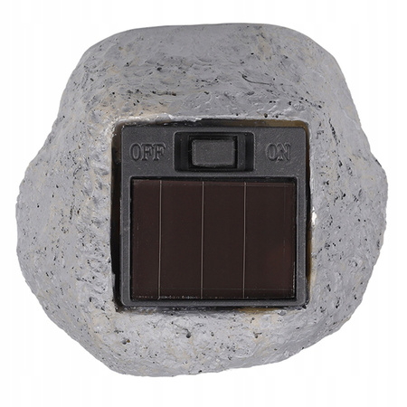 Lampa Solarna LED Ogrodowa Kamień SOLARNY 6500K Czujnik Zmierzchu Zewnętrzny