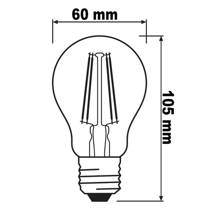Żarówka LED Dekoracyjna A60 E27 6.5W = 50W 650lm 2400K Ciepła 300° Vintage 1906 Osram