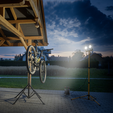 Naświetlacz LED ZUNA2 Halogen Lampa 2x 50W 4000K na Statywie + Przewód + Złącze Hermetyczne LUMILED