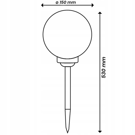 Lampa Ogrodowa LED Solarna biało-czarna KULA 15cm Wbijana Zimna