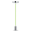 Lampa Wisząca Oprawa E27 Chromowy klosz z zielonym kablem VT-7338 V-TAC