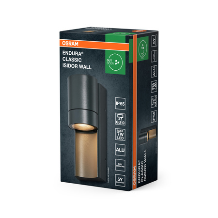 Kinkiet Ogrodowy Lampa Elewacyjna Zewnętrzna GU10 Szary IP65 Endura Osram