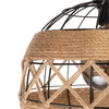 Lampa Wisząca Sufitowa BOHO Pleciona Jutowa SZNUR Kula do LED E27 Łańcuch
