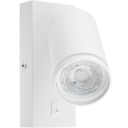 Lampa ścienna Kinkiet GU10 RING z włącznikiem biały