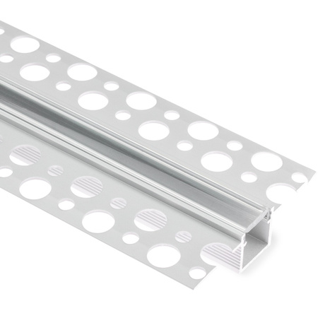 Profil Aluminiowy Podtynkowy Architektoniczny do LED Wpuszczany do Płyt KARTON / GIPS 2m + Przeźroczysty Klosz