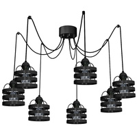 Lampa Wisząca Sufitowa LARS Czarna 7xE27 Milagro