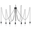Lampa Sufitowa Wisząca Zwis 7x E27 Nieregularna Czarna Industrialna Edison Sollux