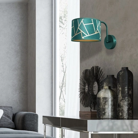Lampa Ścienna Kinkiet ZIGGY Zielona Złota Zielona 1xE27 Milagro