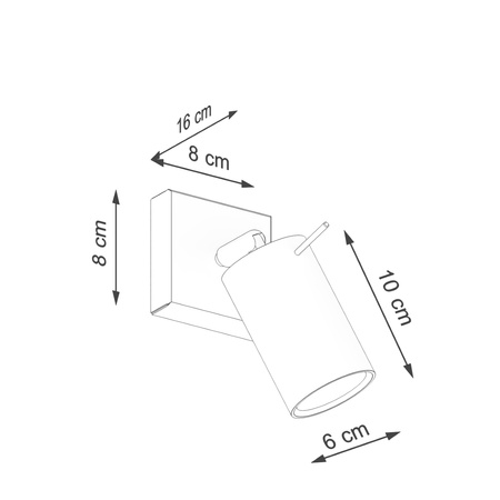 Lampa Ścienna Reflektor Kinkiet Reflektor Tuba Spot 1x GU10 Beżowa Lagos Bittersweet Shimmer SL.1494 Sollux