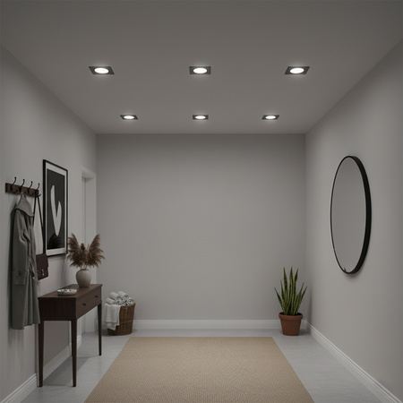 Oprawa halogenowa SZKLANA Sufitowa LED GU10 MR16 stała Ariel czarna kwadratowa