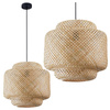 Lampa Sufitowa Wisząca Zwis E27 Beżowy BAMBOO NATURAL Sanico Goldlux