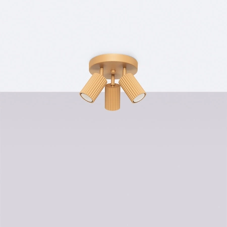 Lampa Sufitowa Plafon Tuba Spot 3x GU10 Złota Karbon Deep Space SL.1563 Sollux