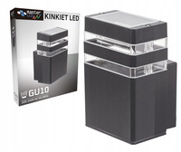 Kinkiet ogrodowy elewacyjny INEZ Ciemny Szary GU10 ALUMINIUM IP54