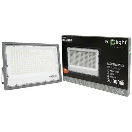 Naświetlacz LED Lampa Reflektor 200W 20000lm 4000K Neutralna IP65 Premium Line Ecolight