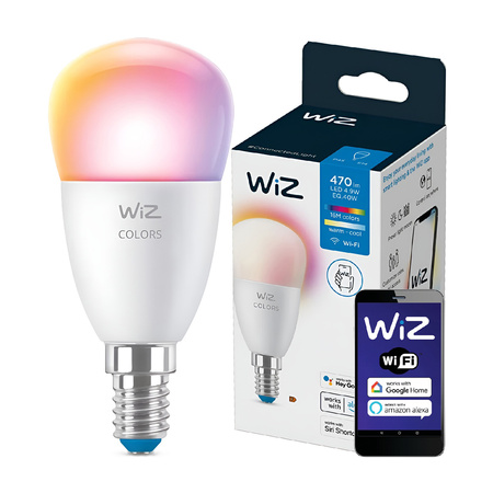 Żarówka LED E14 P45 4,9W = 40W 2200-6500K + RGB SMART WiFi WiZ