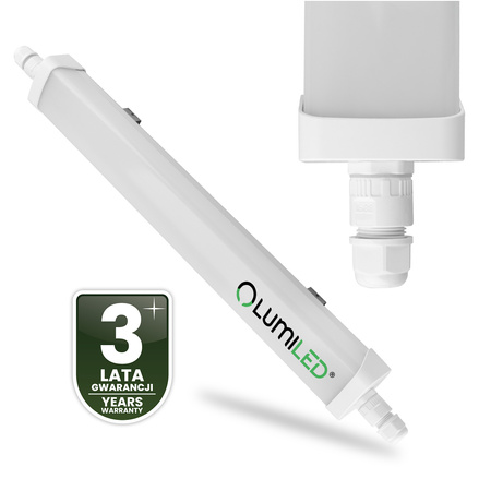 Oprawa Hermetyczna LED Warsztatowa Lampa 60cm do Garażu 30W 4000K Wodoszczelna TERRA LUMILED