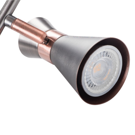 Oprawa lampa sufitowa MILENO 2x GU10 srebrna miedziana 37cm Kanlux