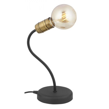 Lampa Stołowa LUCE E27 Biurkowa Nocna 32cm Loftowa Czarno-Złota Jupiter