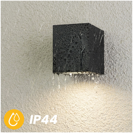 Kinkiet Ogrodowy Elewacyjny Lampa Zewnętrzna GU10 ALLIUM Czarna Kwadrat LUMILED