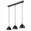 Lampa Wisząca Sufitowa NICO 3xE27 Czarna Drewniana LM-3.143 Lamkur