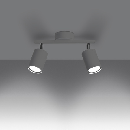 Lampa Sufitowa Listwa Oświetleniowa 2x GU10 Tuba Ruchoma Tubularna Biała Minimalistyczna Lemmi Sollux
