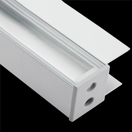 Profil Meblowy Aluminiowy Anodowany do taśm LED KM48 Srebrny Regałowy Nawierzchniowy 1m + Przesłona przeźroczysta + Zaślepki