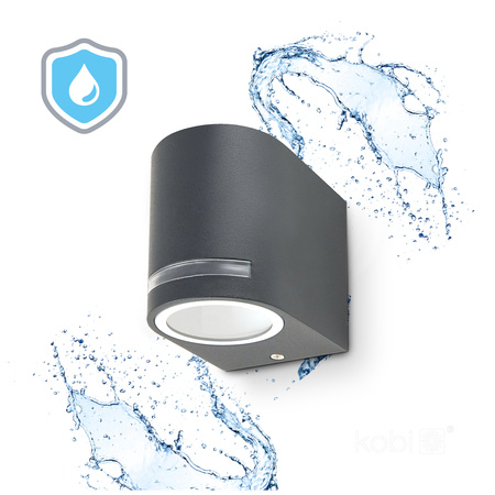 Lampa Ogrodowa Kinkiet Elewacyjny Zewnętrzny GU10 IP44 Szara Quazar Kobi