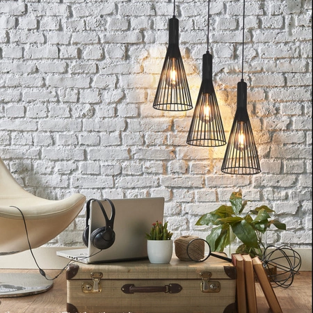 Lampa Sufitowa Wisząca Zwis 3x E27 Czarna Tiana Sanico Goldlux