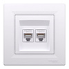 Gniazdo Komputerowe 2x RJ45 kat. 6 UTP z Ramką Biały SCHNEIDER ASFORA