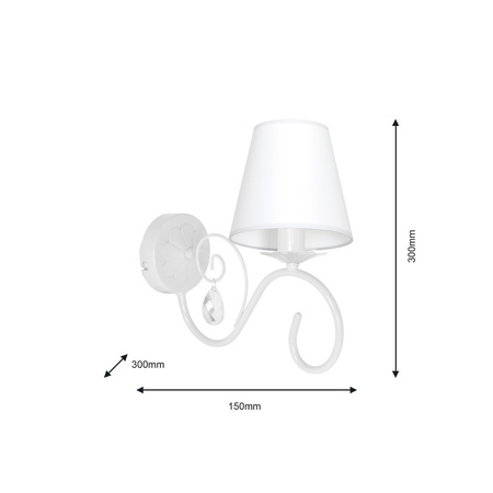 Lampa Ścienna Kinkiet SARA Biała 1xE14 Milagro